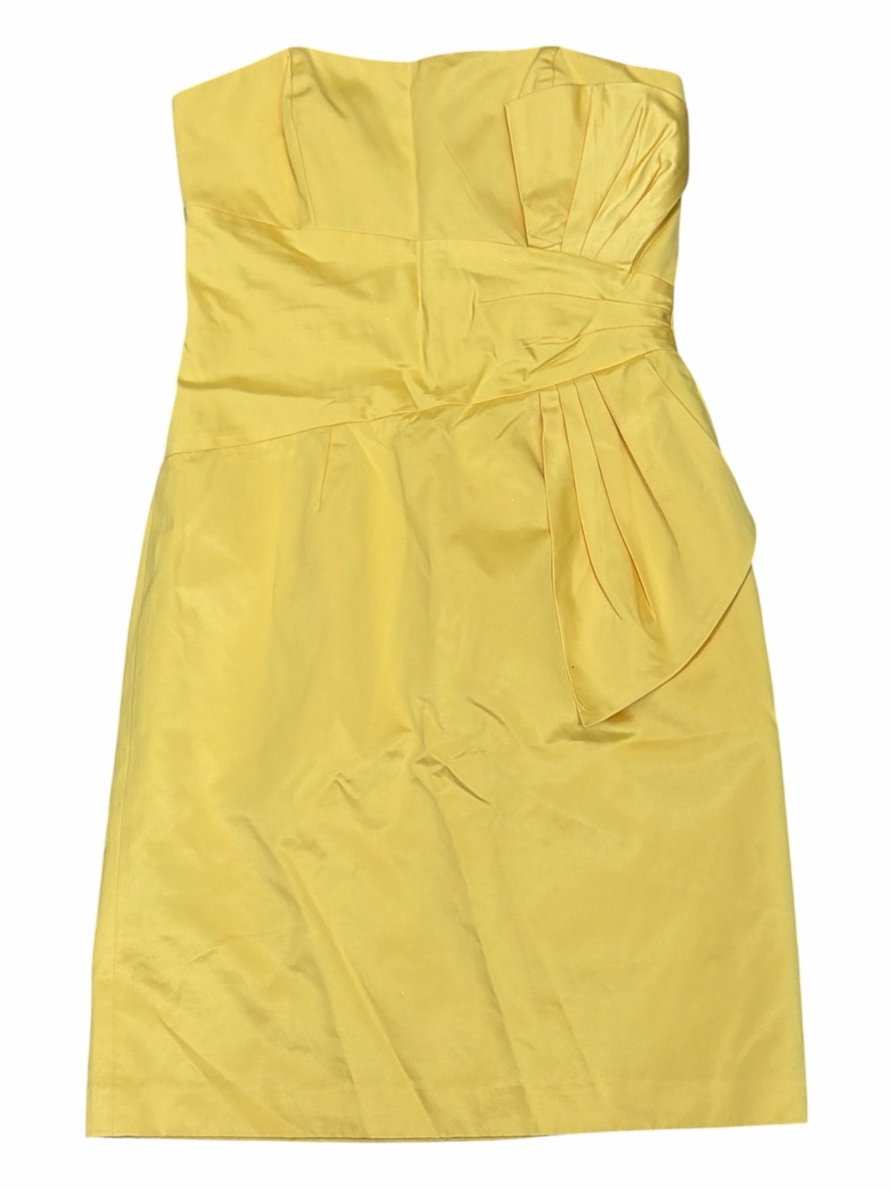 Max & Cleo Yellow Strapless Pleated Cocktail Mini Dress